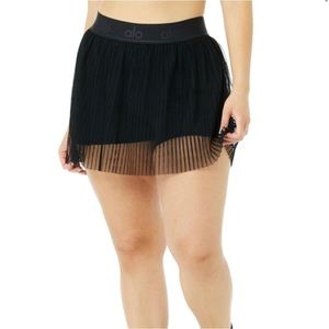 ALO black mesh tennis skirt